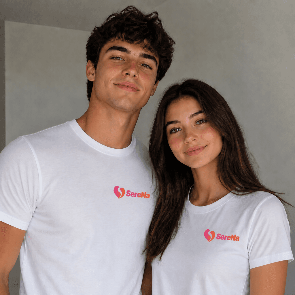 Couple wearing SereNa shirts