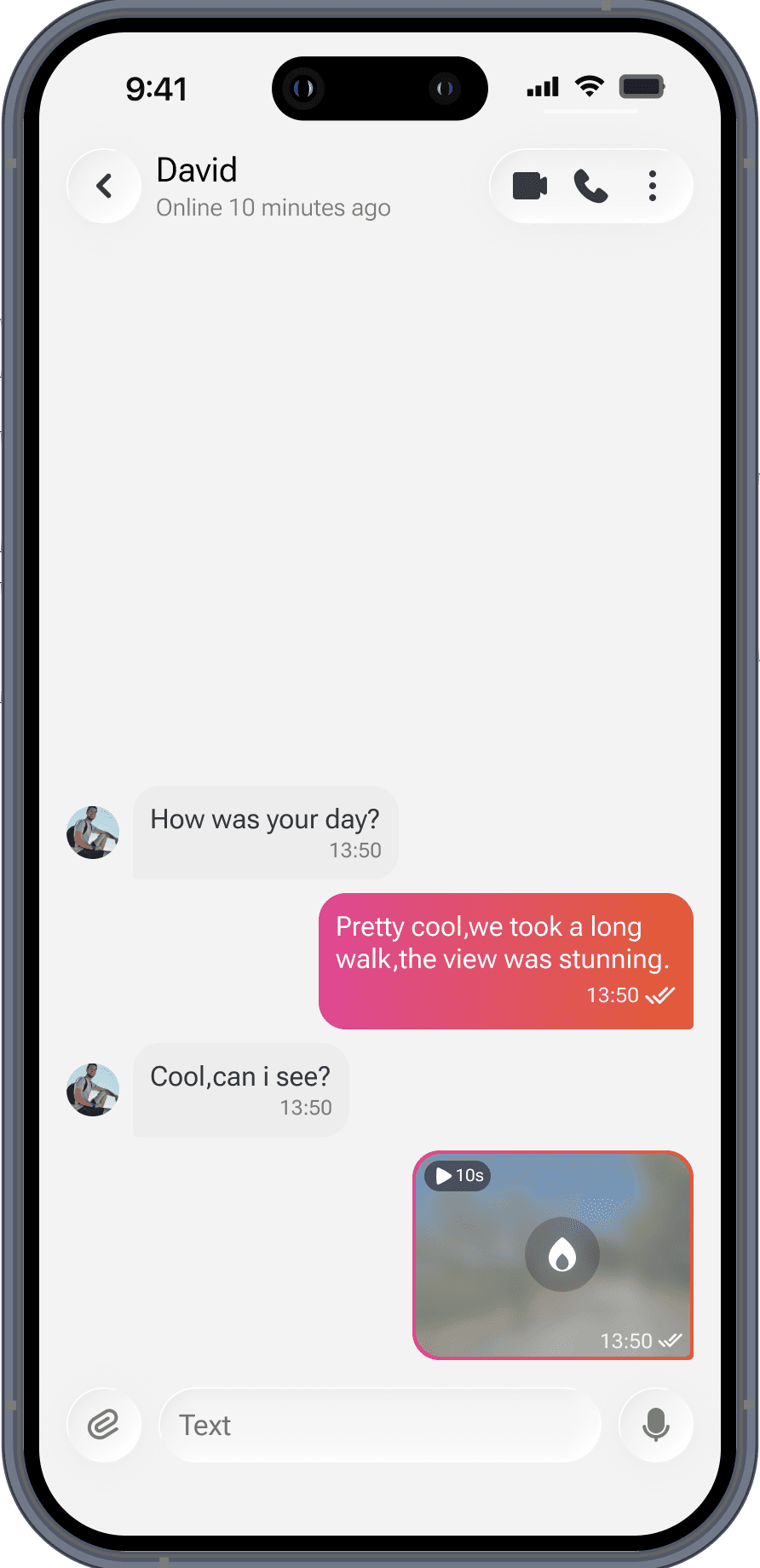 SereNa chat showing encrypted timed photo messages